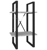 VidaXL Boekenkast 2-laags 40x30x70 cm bewerkt hout grijs sonoma eiken