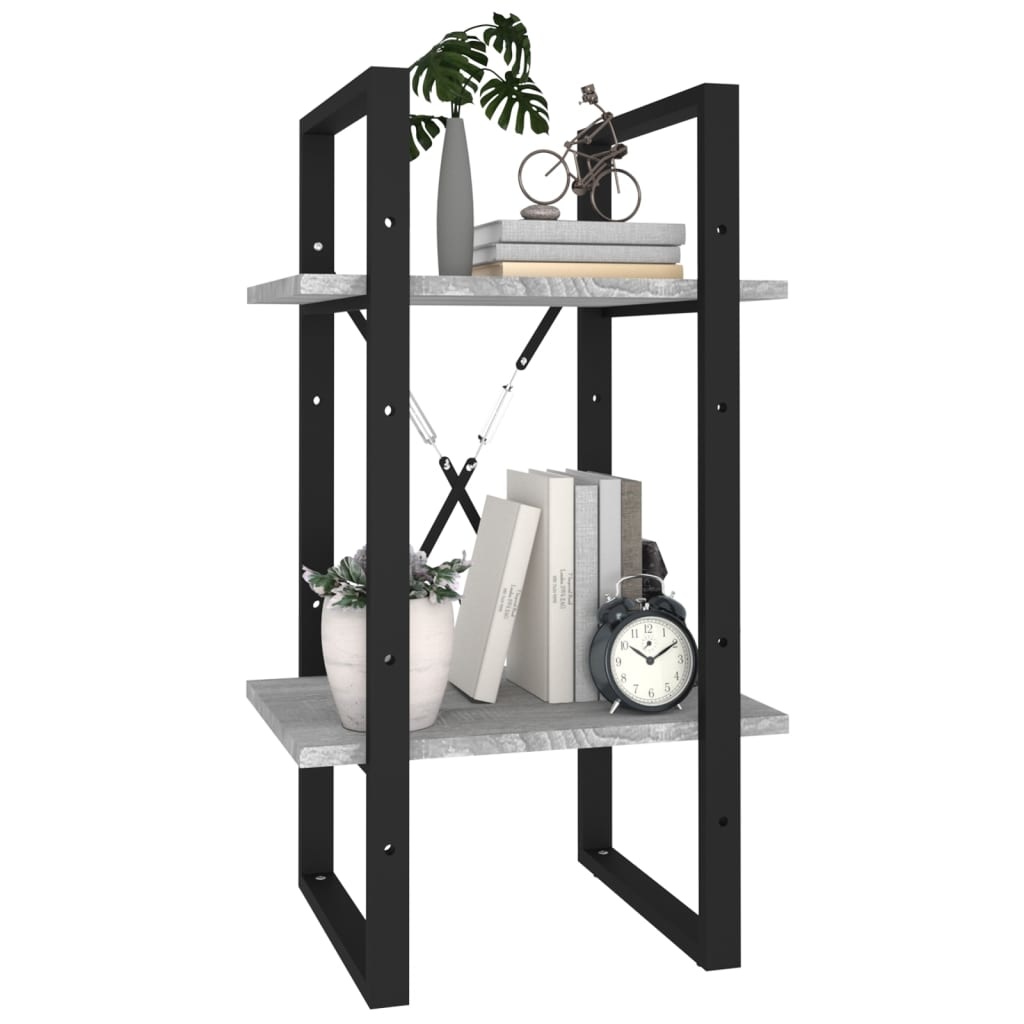 VidaXL Boekenkast 2-laags 40x30x70 cm bewerkt hout grijs sonoma eiken