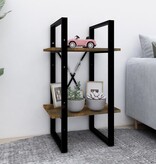 VidaXL Boekenkast 2-laags 40x30x70 cm bewerkt hout gerookt eikenkleur