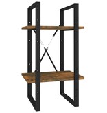 VidaXL Boekenkast 2-laags 40x30x70 cm bewerkt hout gerookt eikenkleur