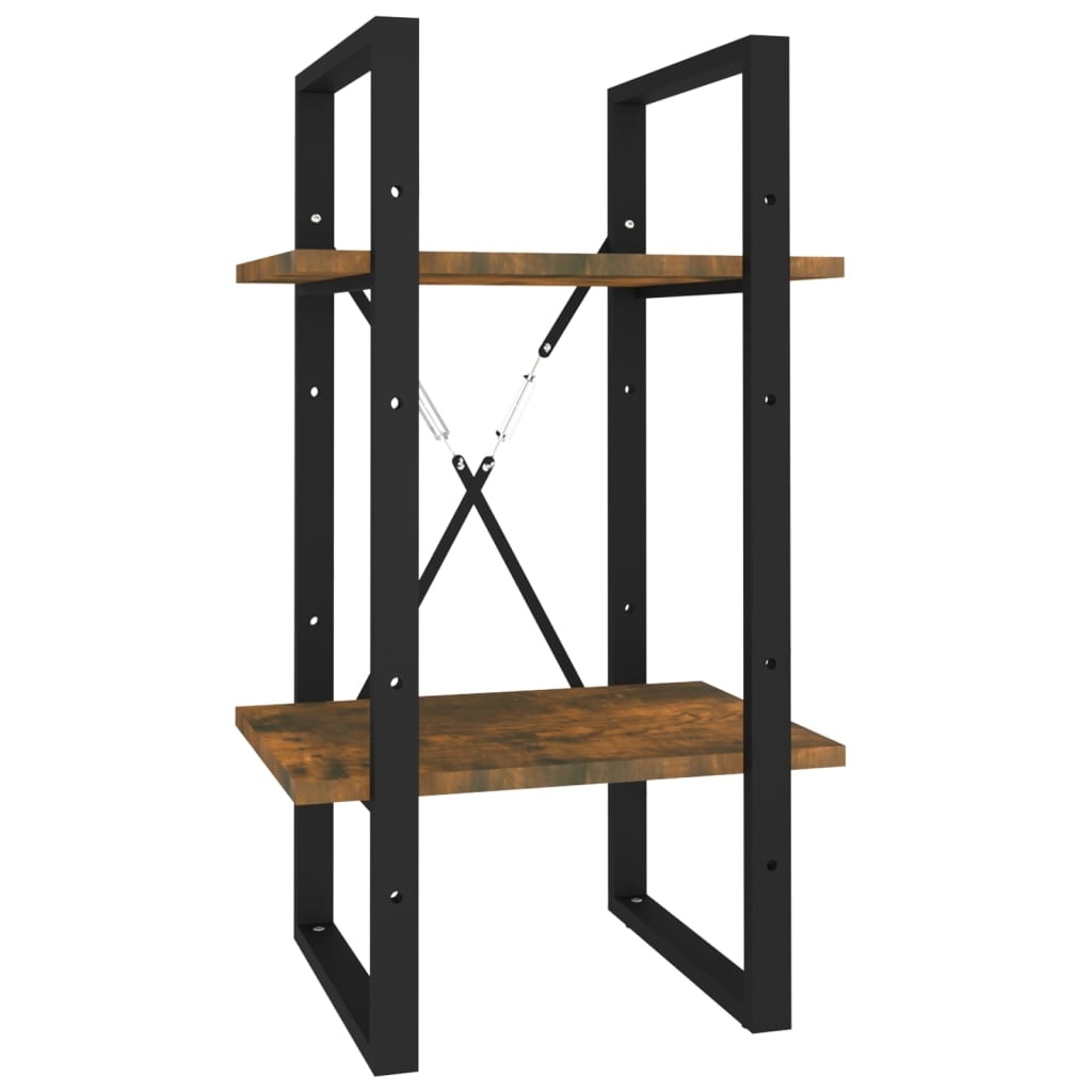 VidaXL Boekenkast 2-laags 40x30x70 cm bewerkt hout gerookt eikenkleur
