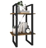 VidaXL Boekenkast 2-laags 40x30x70 cm bewerkt hout gerookt eikenkleur