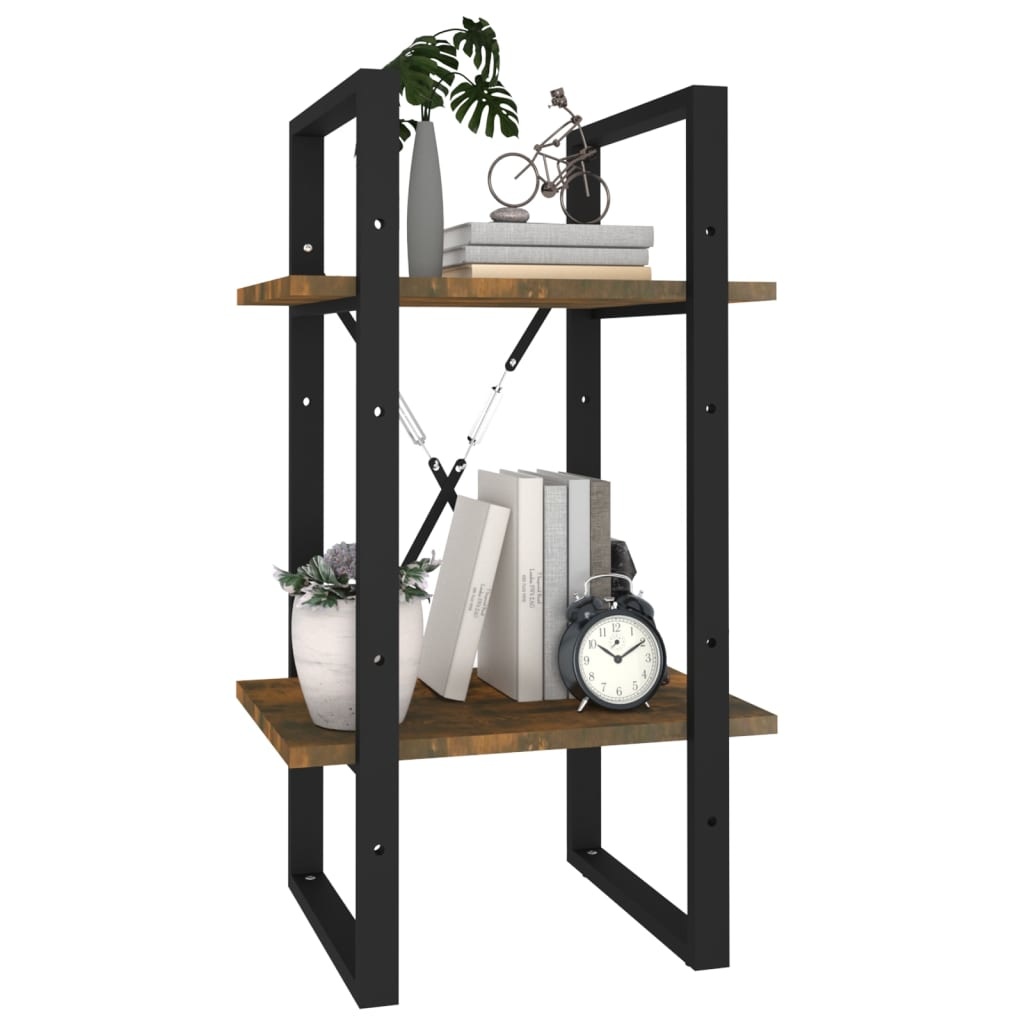 VidaXL Boekenkast 2-laags 40x30x70 cm bewerkt hout gerookt eikenkleur