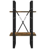 VidaXL Boekenkast 2-laags 40x30x70 cm bewerkt hout gerookt eikenkleur