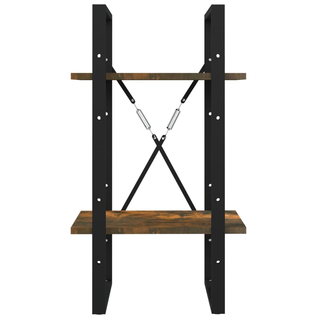 VidaXL Boekenkast 2-laags 40x30x70 cm bewerkt hout gerookt eikenkleur