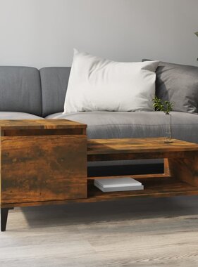 VidaXL Salontafel 100x50x45 cm bewerkt hout gerookt eikenkleurig