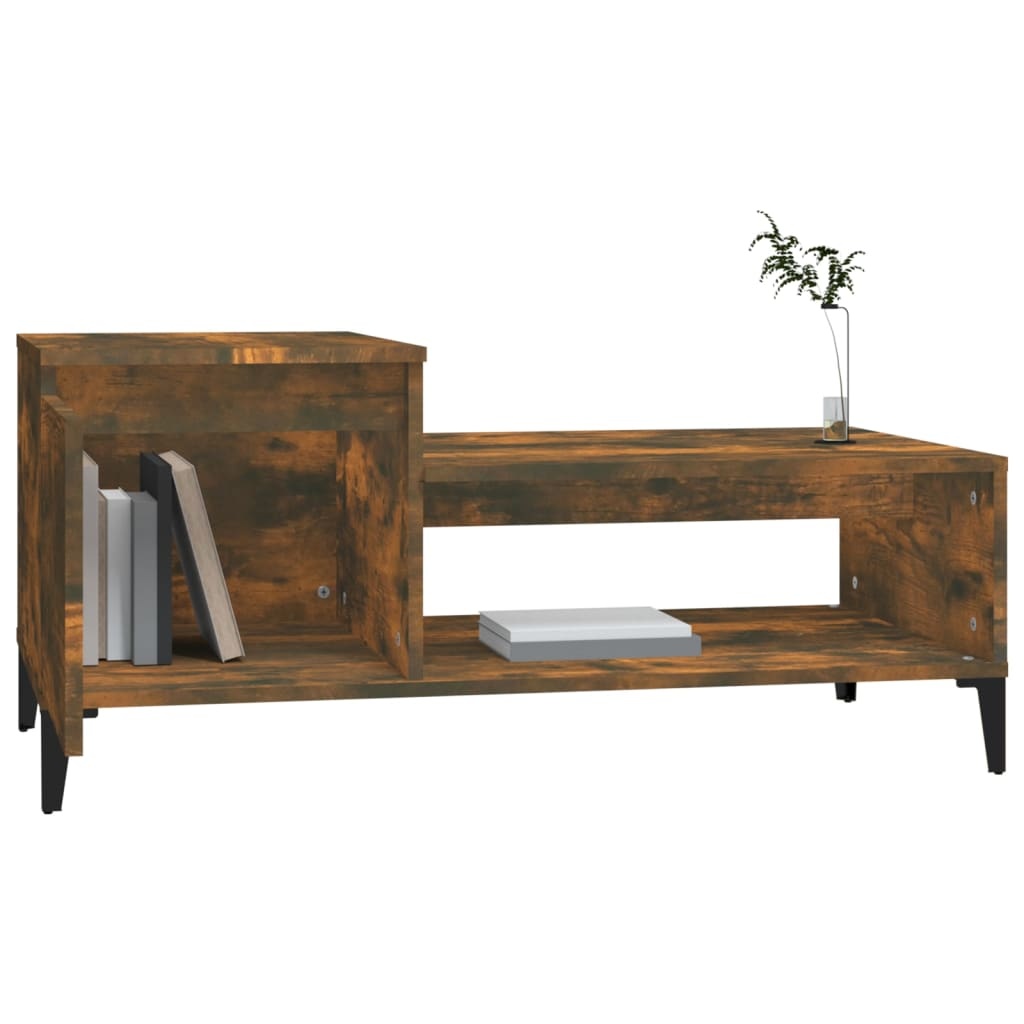 VidaXL Salontafel 100x50x45 cm bewerkt hout gerookt eikenkleurig