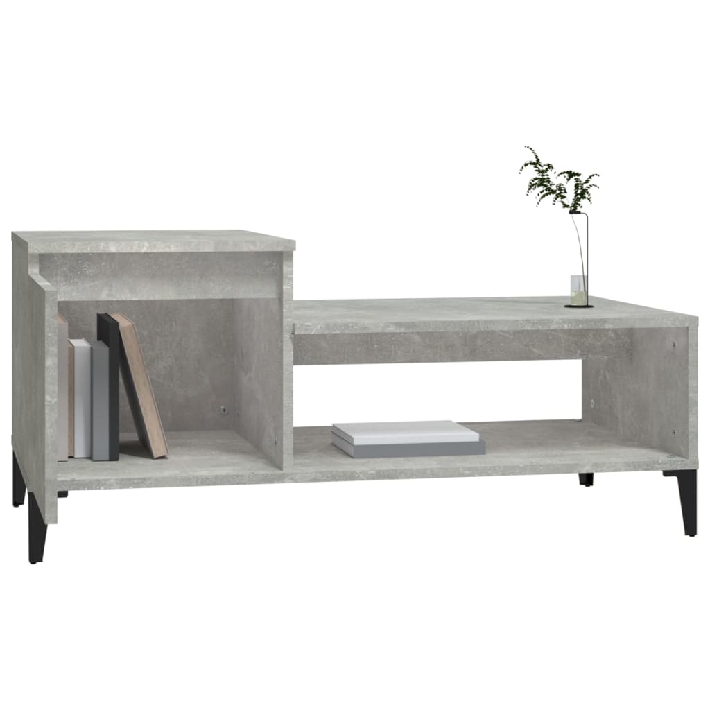 VidaXL Salontafel 100x50x45 cm bewerkt hout betongrijs
