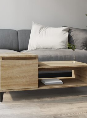 VidaXL Salontafel 100x50x45 cm bewerkt hout sonoma eikenkleurig