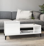 VidaXL Salontafel 100x50x45 cm bewerkt hout hoogglans wit