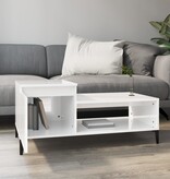 VidaXL Salontafel 100x50x45 cm bewerkt hout hoogglans wit