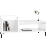 VidaXL Salontafel 100x50x45 cm bewerkt hout hoogglans wit