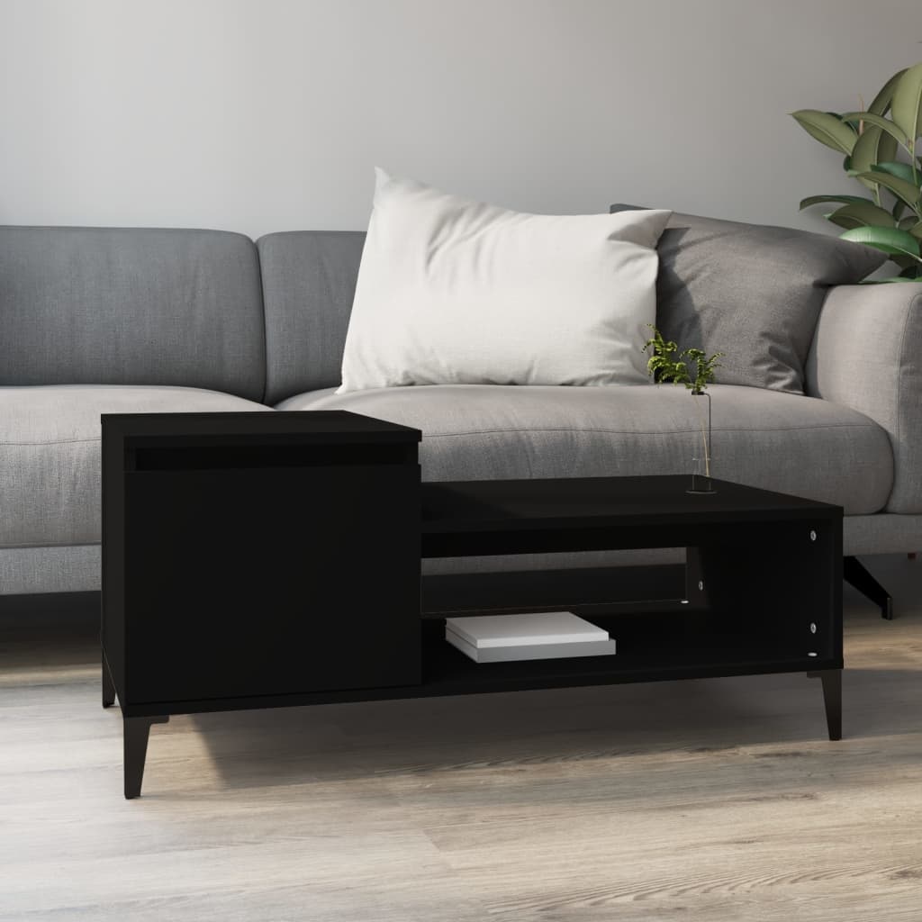 VidaXL Salontafel 100x50x45 cm bewerkt hout zwart