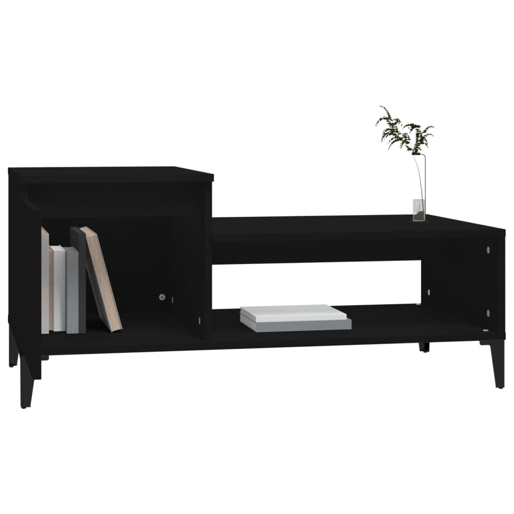 VidaXL Salontafel 100x50x45 cm bewerkt hout zwart