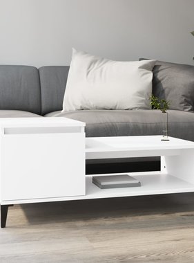 VidaXL Salontafel 100x50x45 cm bewerkt hout wit