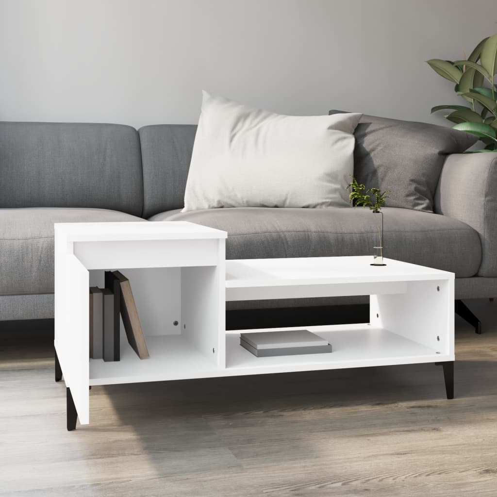 VidaXL Salontafel 100x50x45 cm bewerkt hout wit