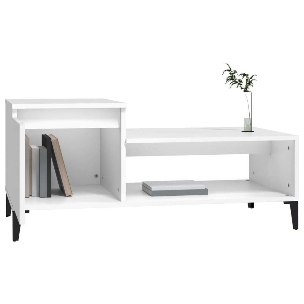 VidaXL Salontafel 100x50x45 cm bewerkt hout wit