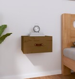 VidaXL Nachtkastje wandgemonteerd 40x29,5x22 cm honingbruin