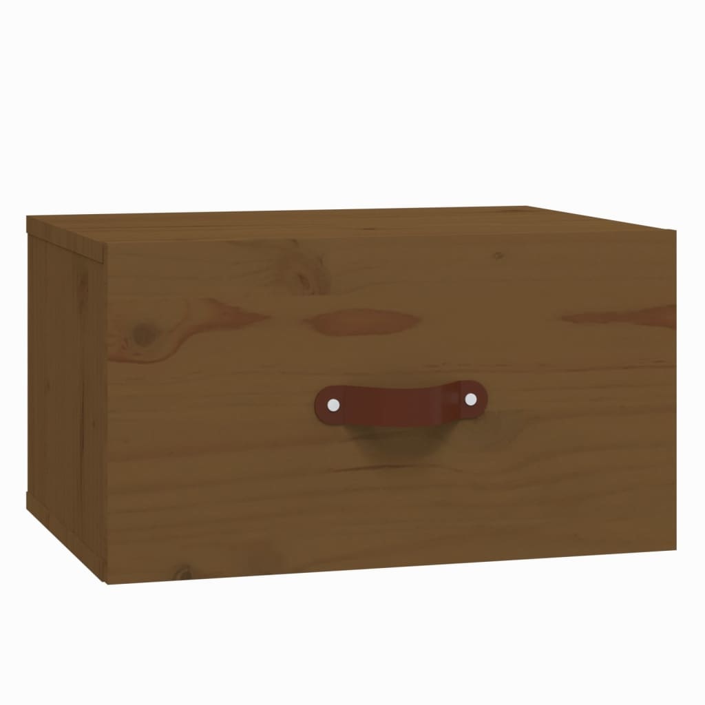 VidaXL Nachtkastje wandgemonteerd 40x29,5x22 cm honingbruin