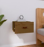 VidaXL Nachtkastje wandgemonteerd 40x29,5x22 cm honingbruin