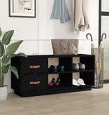 VidaXL Schoenenbank 100x34x45 cm massief grenenhout zwart