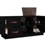 VidaXL Schoenenbank 100x34x45 cm massief grenenhout zwart