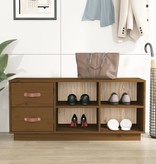 VidaXL Schoenenbank 100x34x45 cm massief grenenhout honingbruin