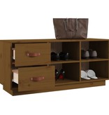 VidaXL Schoenenbank 100x34x45 cm massief grenenhout honingbruin