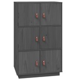 VidaXL Hoge kast 67x40x108,5 cm massief grenenhout grijs