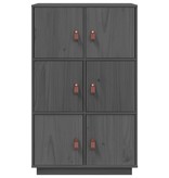 VidaXL Hoge kast 67x40x108,5 cm massief grenenhout grijs