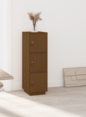 VidaXL Hoge kast 34x40x108,5 cm massief grenenhout honingbruin