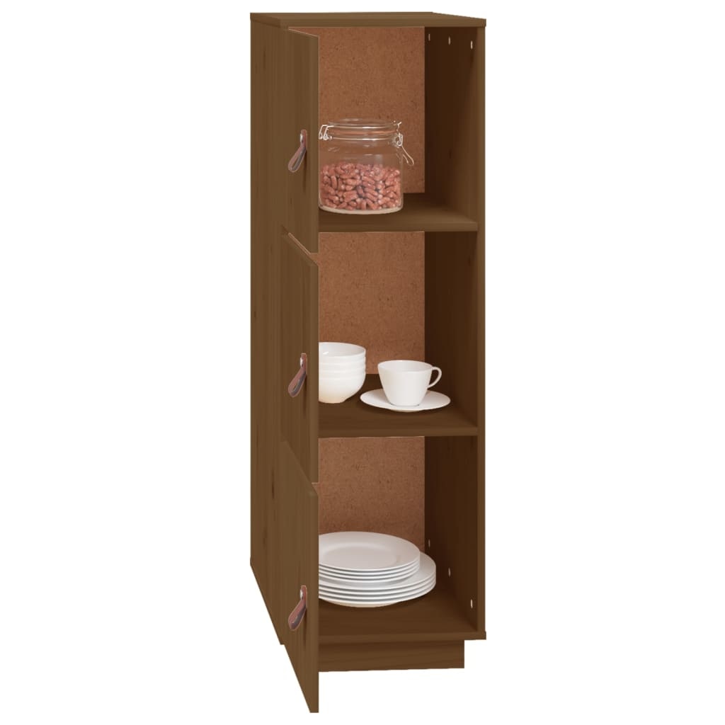 VidaXL Hoge kast 34x40x108,5 cm massief grenenhout honingbruin