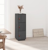 VidaXL Hoge kast 34x40x108,5 cm massief grenenhout grijs