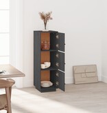 VidaXL Hoge kast 34x40x108,5 cm massief grenenhout grijs