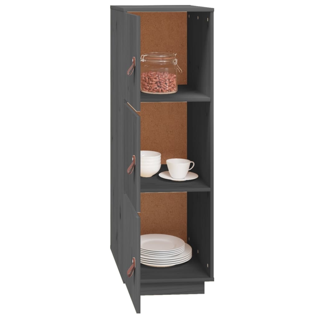 VidaXL Hoge kast 34x40x108,5 cm massief grenenhout grijs
