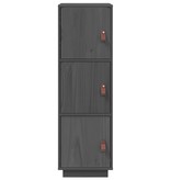 VidaXL Hoge kast 34x40x108,5 cm massief grenenhout grijs
