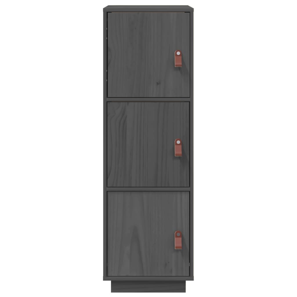 VidaXL Hoge kast 34x40x108,5 cm massief grenenhout grijs