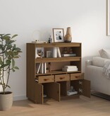 VidaXL Hoge kast 100x40x108,5 cm massief grenenhout honingbruin