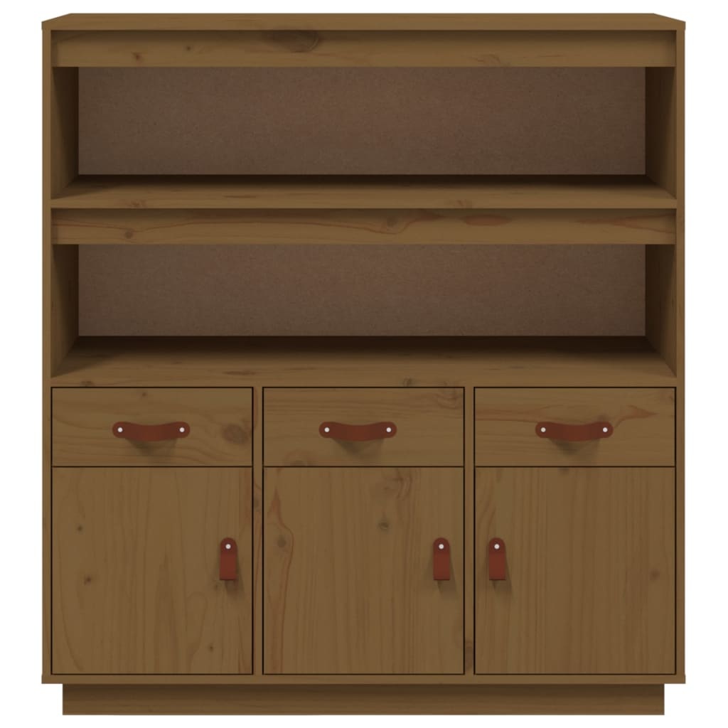VidaXL Hoge kast 100x40x108,5 cm massief grenenhout honingbruin