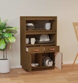 VidaXL Hoge kast 67x40x108,5 cm massief grenenhout honingbruin