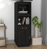 VidaXL Hoge kast 34x40x108,5 cm massief grenenhout zwart