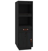 VidaXL Hoge kast 34x40x108,5 cm massief grenenhout zwart