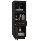 VidaXL Hoge kast 34x40x108,5 cm massief grenenhout zwart