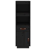 VidaXL Hoge kast 34x40x108,5 cm massief grenenhout zwart