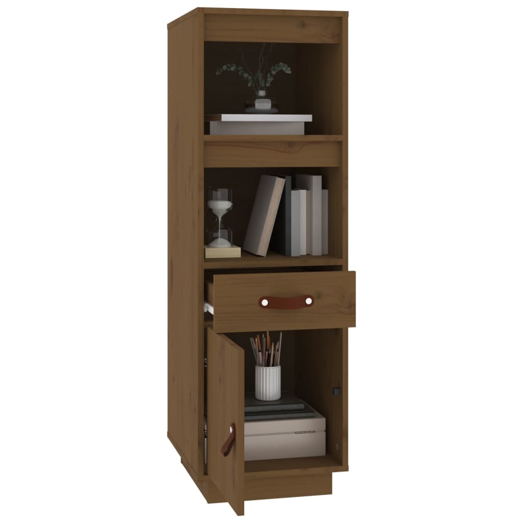 VidaXL Hoge kast 34x40x108,5 cm massief grenenhout honingbruin