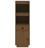 VidaXL Hoge kast 34x40x108,5 cm massief grenenhout honingbruin