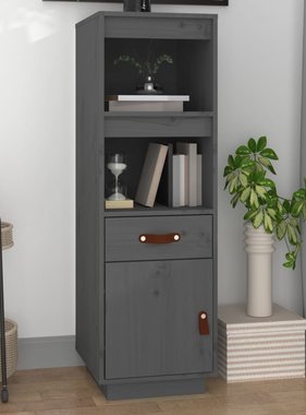 VidaXL Hoge kast 34x40x108,5 cm massief grenenhout grijs