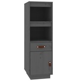 VidaXL Hoge kast 34x40x108,5 cm massief grenenhout grijs