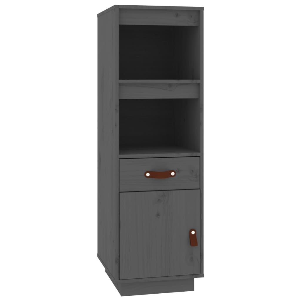 VidaXL Hoge kast 34x40x108,5 cm massief grenenhout grijs