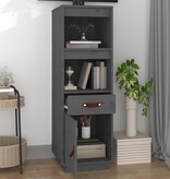 VidaXL Hoge kast 34x40x108,5 cm massief grenenhout grijs